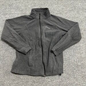Columbia Fleece Jacket Womens Size L Dark Gray Full Zip Mock Neck Outdoor Layer